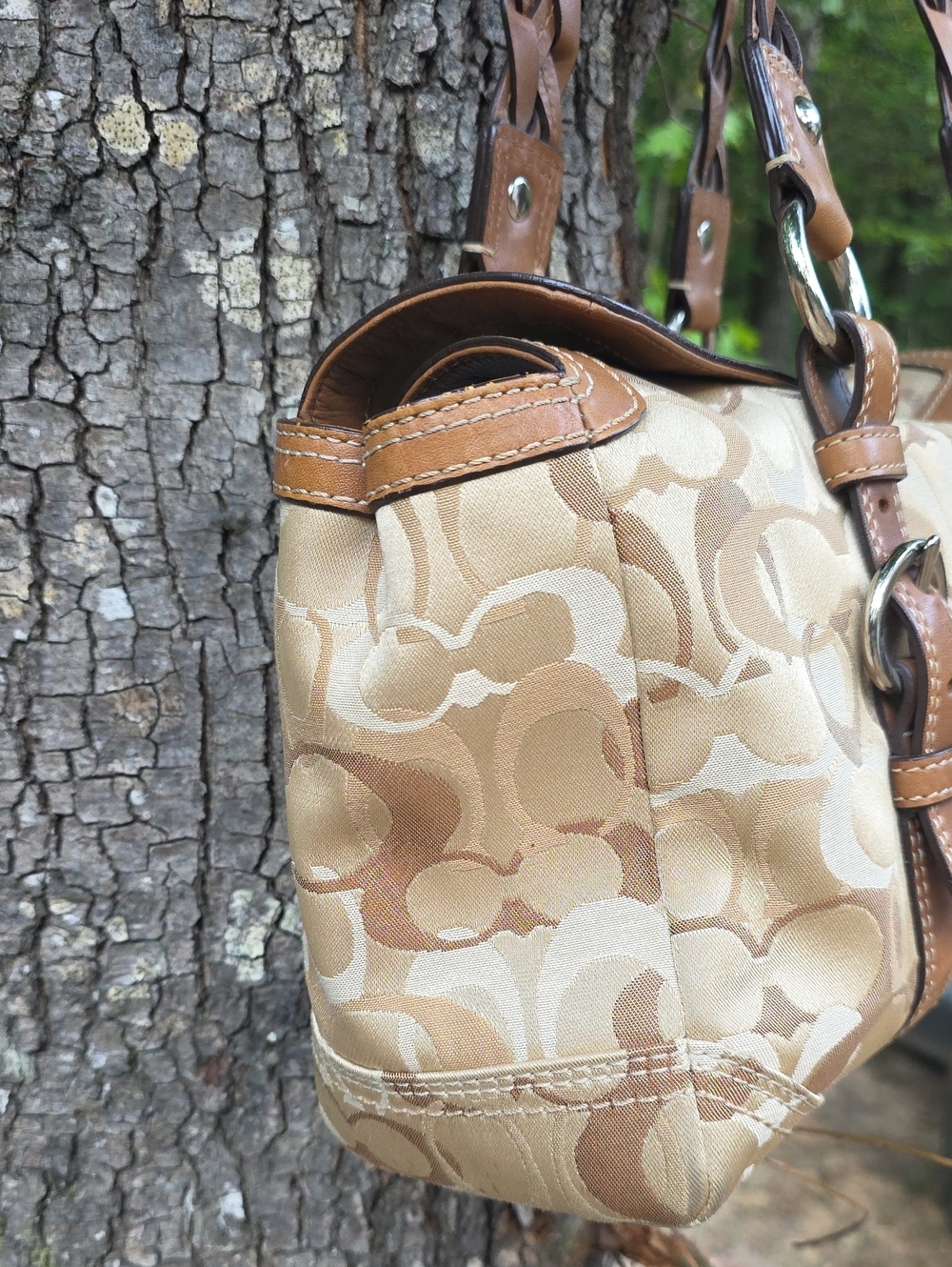 Coach 2007 Large Chelsea Top Turnlock Satchel In Optic - Picture 5 of 12